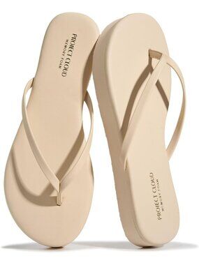 Women's Bone Summer Lightweight Non-Slip Memory Foam Insole Flip Flops Sandals